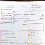 Boleto de ingreso a Machu Picchu comprado en el Centro Cultural de Aguas Calientes, con hora de ingreso, fecha, circuito 2 ruta 2-A, puerta de entrada y precio, y los datos del pasajero ocultos