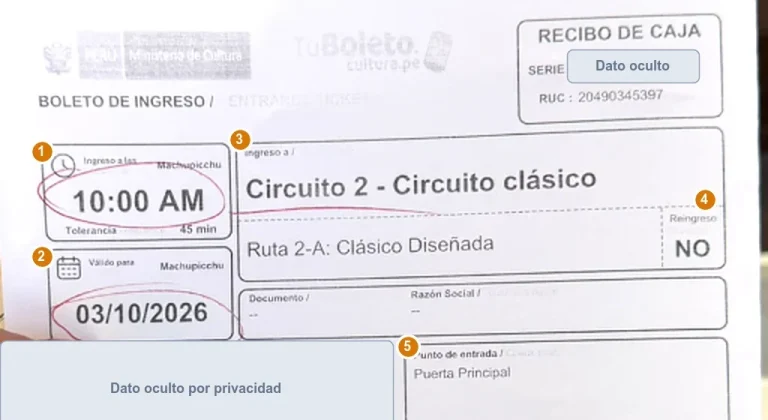 Cómo leer tu boleto de Machu Picchu: hora, tolerancia, ruta y reglas (2026 y 2027)
