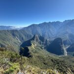 Vista panorámica de las montañas y la ciudadela desde la Montaña Machu Picchu